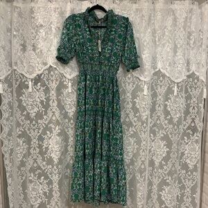 NWT Floral Green Grandmillenial Dress